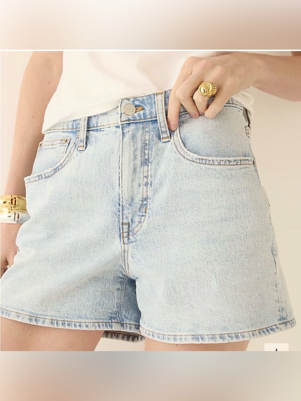 NWT J. Crew High Rise Denim Short Delery Light Blue Vintage Wash Size 27